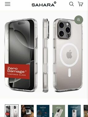 Sahara iPhone 16 Pro Clear Case & Screen Protector Kit Rugged Protection MagSafe